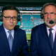 CBS play-by-play announcer Ian Eagle (left) and analyst Dan Fouts wore the same blazer to work that day—embarrassing.